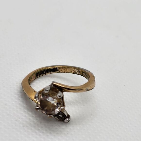 Vintage 10K GERSC Crystal & CZ Ring (6) - Picture 4 of 8
